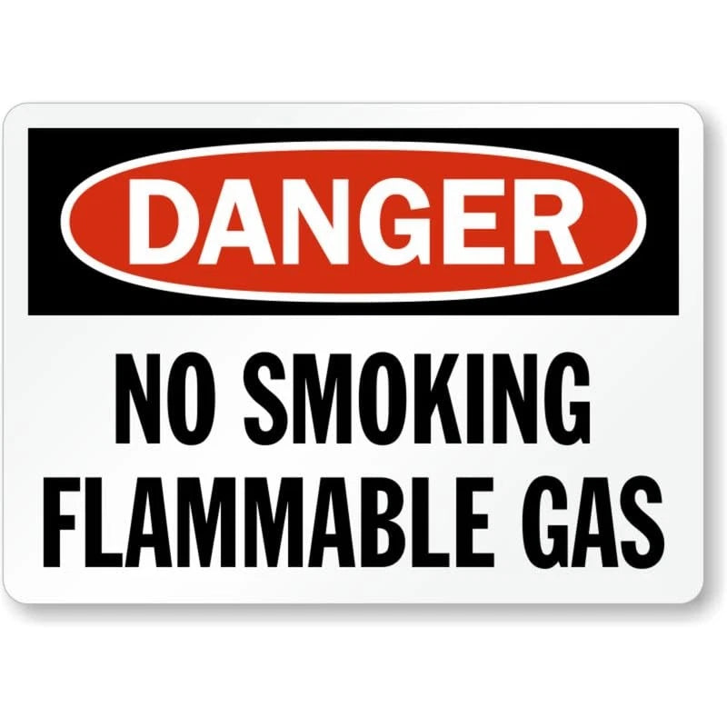 Danger Flammable Gas No Smoking Aluminum Sign — product artwork