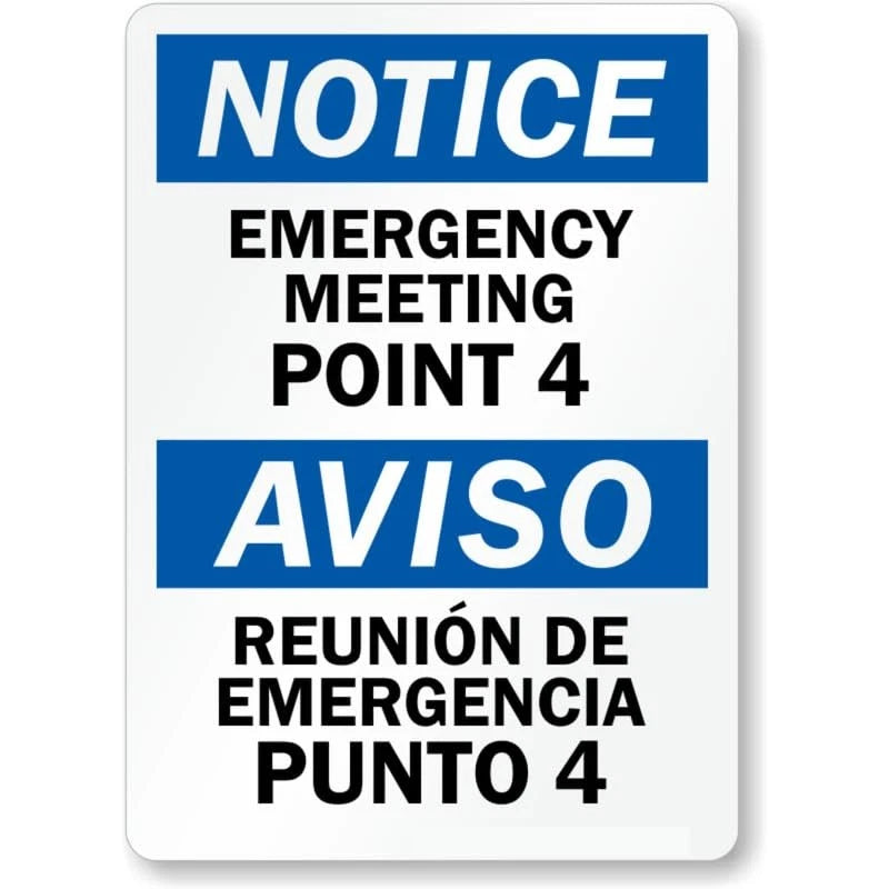 Meeting Bilingual Meeting Point 4 Aluminum Sign — product artwork