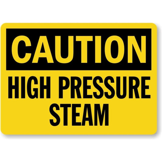 High Pressure Steam Caution Aluminum Sign — product artwork