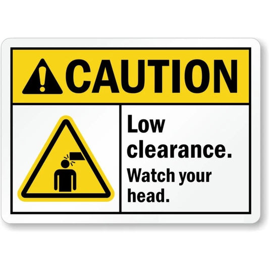 Low Clearance Watch Your Head Aluminum Sign — product artwork