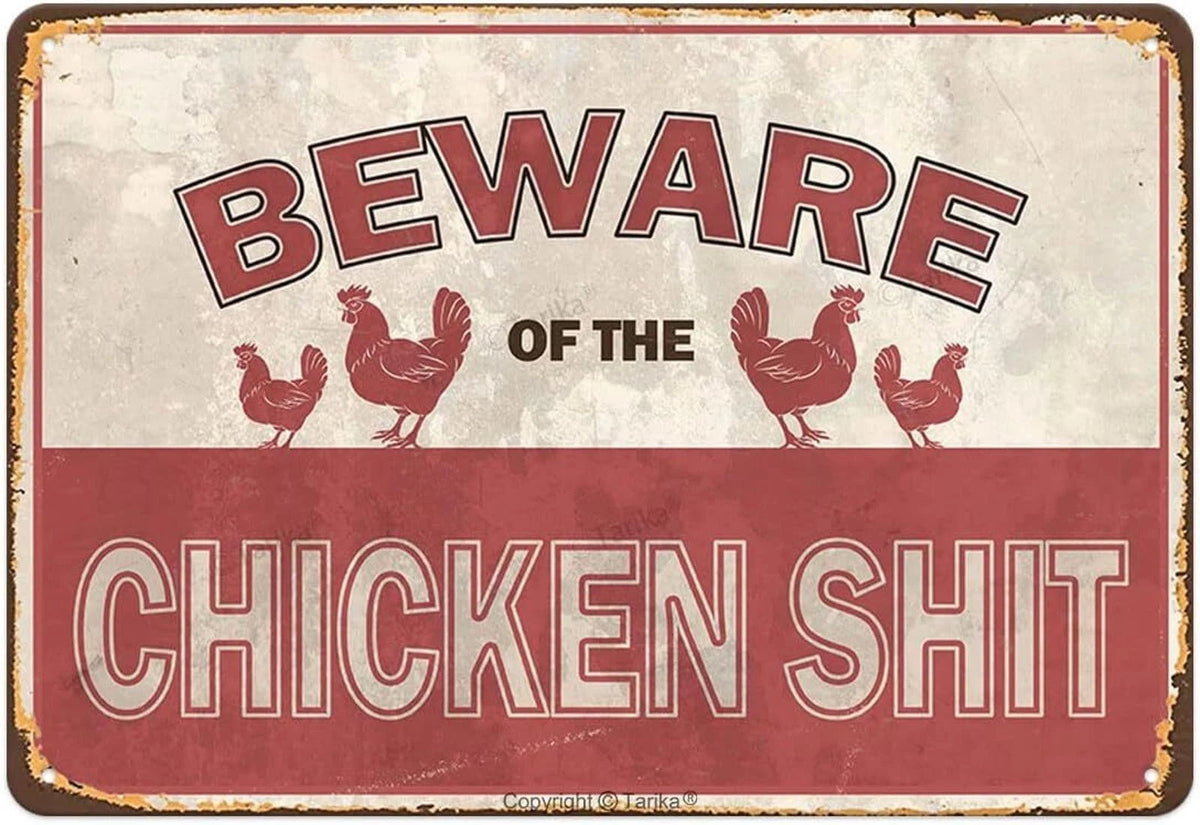 Chicken Yard Fence Funny Aluminum Sign — product artwork