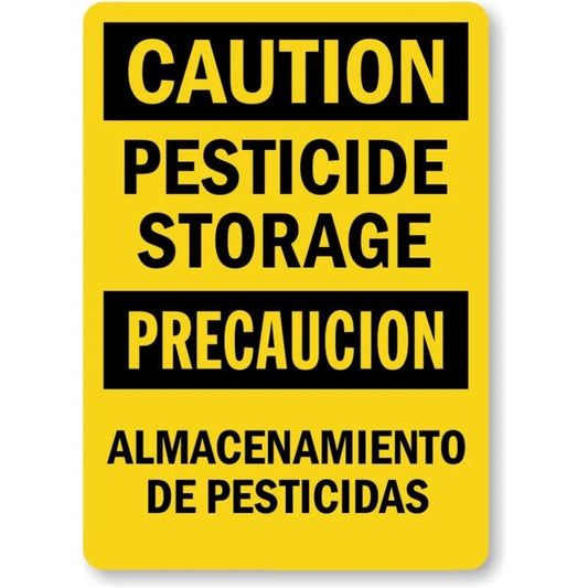 Bilingual Pesticide Storage Aluminum Sign — product artwork