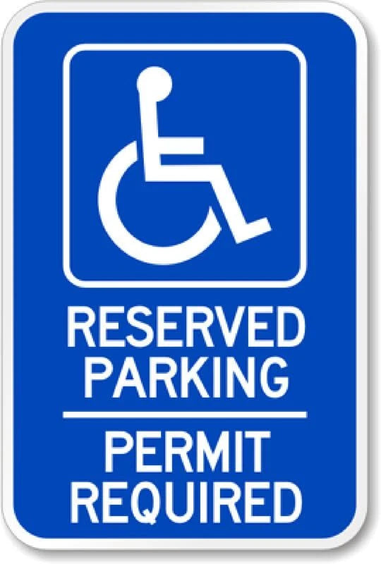 Handicap Parking Ada Reserve Aluminum Sign — product artwork