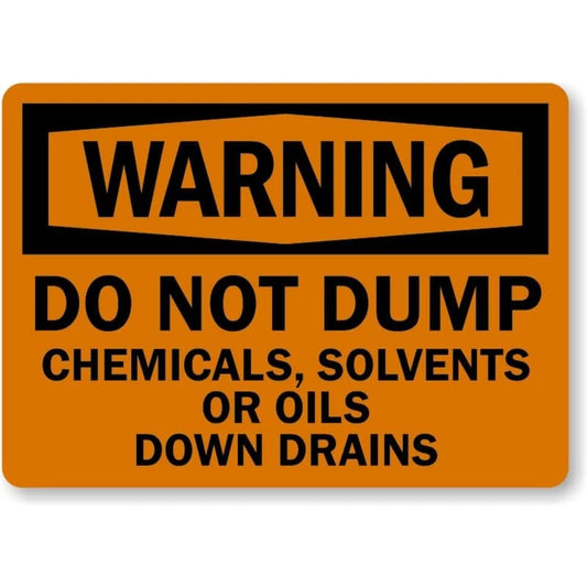 Do Not Dump Chemicals Warning Aluminum Sign — product artwork