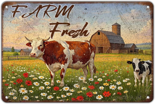 Farm Fresh Funny Home Cafe Aluminum Sign — product artwork