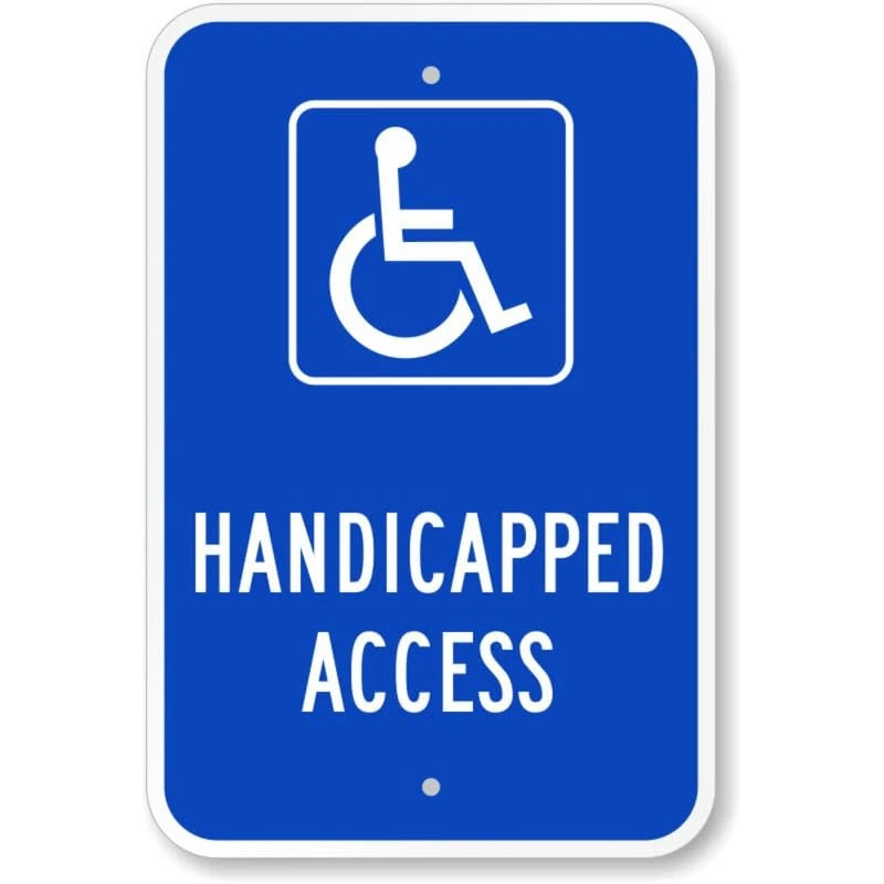 Handicapped Access Parking Lot Aluminum Sign — product artwork