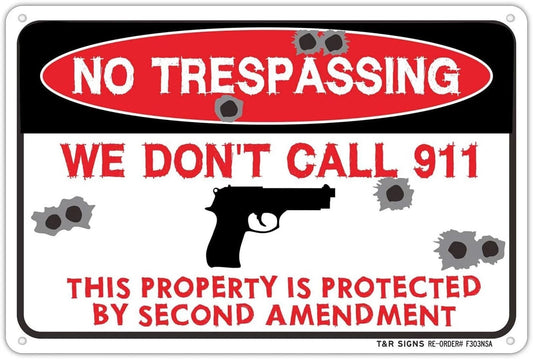 No Trespassing Funny Aluminum Sign — product artwork