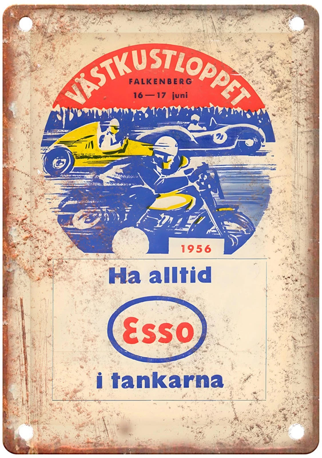 Vintage Motorcycle Poster Retro Aluminum Sign — product artwork