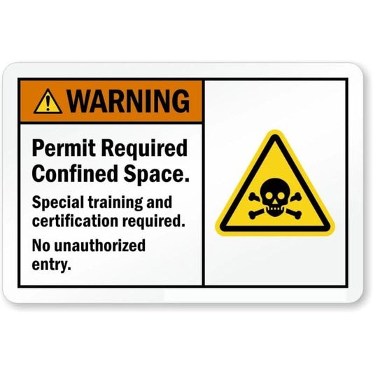Permit Required Confined Space Lb Aluminum Sign — product artwork