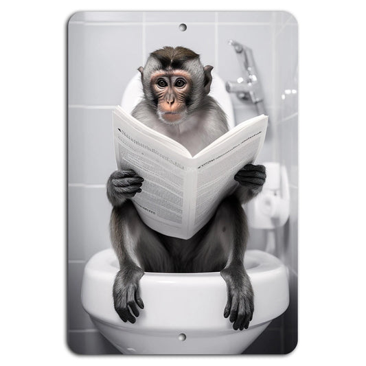 Toilet Reading Retro Humorous Aluminum Sign — product artwork