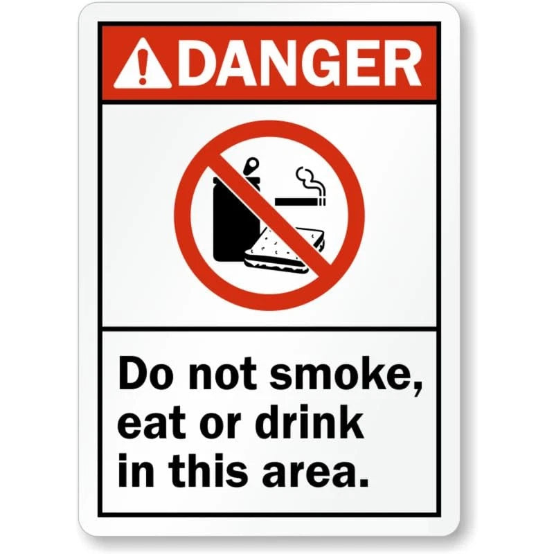 Warning Do Not Smoke Danger Safety Aluminum Sign — product artwork