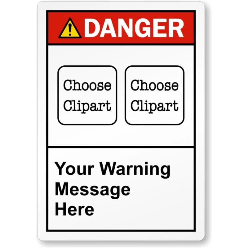 Danger Safety Custom Aluminum Sign — product artwork