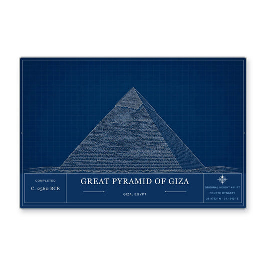 Great Pyramid of Giza Architectural Wall Art Aluminum Sign — product artwork