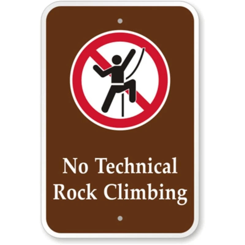No Rock Climbing Campground Aluminum Sign — product artwork
