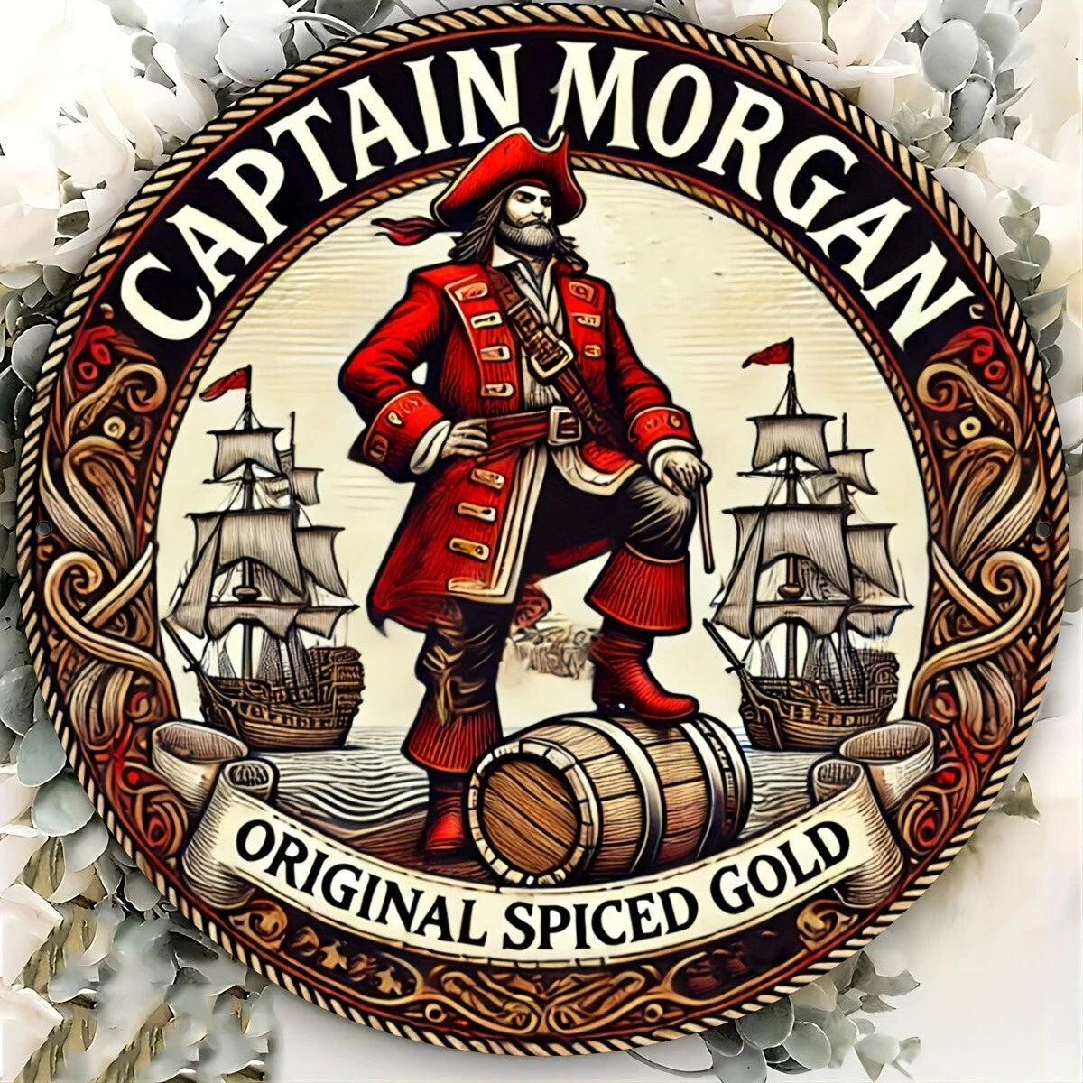 Captain Morgan Funny Round Aluminum Sign — product artwork