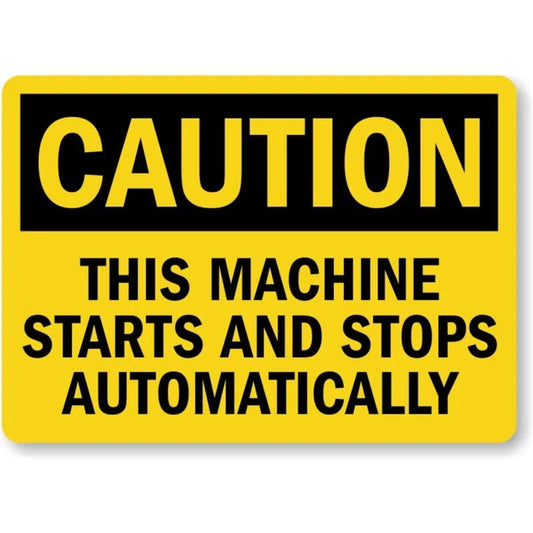 Automatic Machine Bilingual Aluminum Sign — product artwork