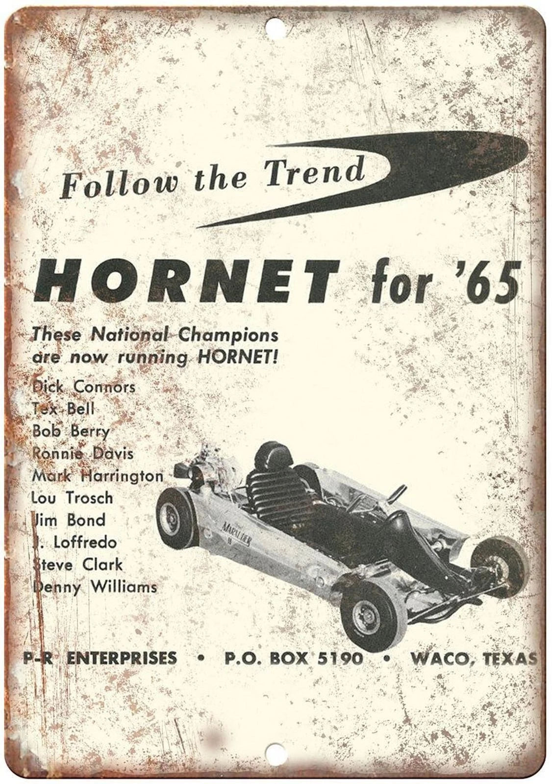 Hornet Go Kart Vintage 1965 Aluminum Sign — product artwork