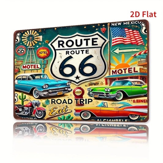 Route 66 Vintage Retro Funny Wall Art Aluminum Sign — product artwork