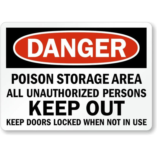 Poisonous Fumes Warning Aluminum Sign — product artwork