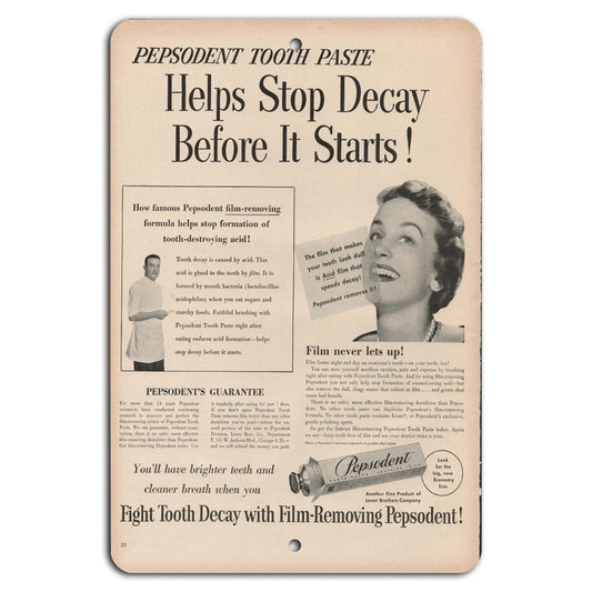 Vintage Pepsodent Retro Aluminum Sign — product artwork