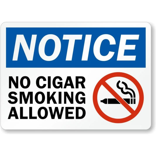 No Cigar Smoking Allowed Aluminum Sign — product artwork