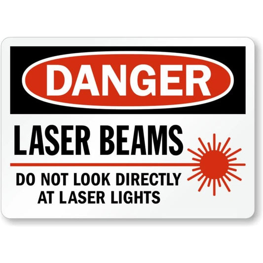 Laser Beams Danger Aluminum Sign — product artwork