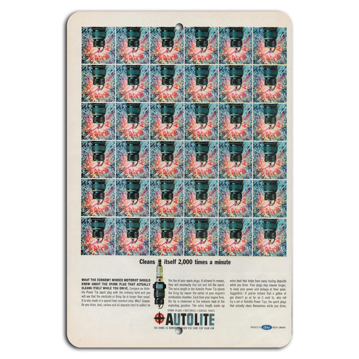 Autolite Spark Plug Vintage Garage Aluminum Sign — product artwork