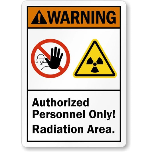 Warning Radiation Area Authorized Personnel Only Sign — product artwork