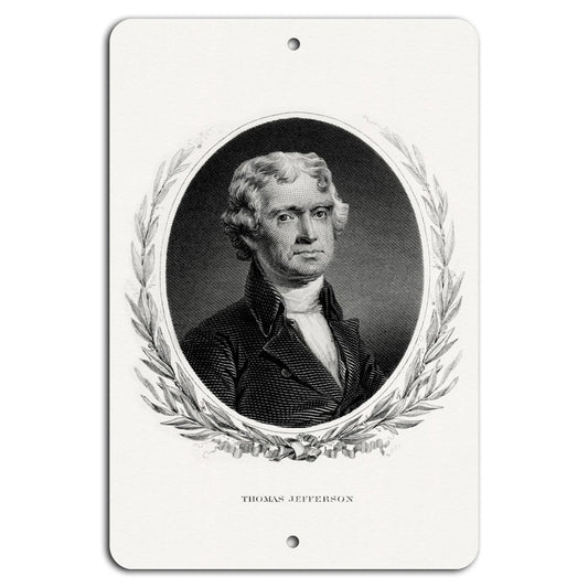 Thomas Jefferson Portrait Vintage Style Decorative Aluminum Sign — product artwork