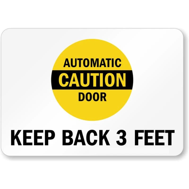 Automatic Door Caution Aluminum Sign — product artwork
