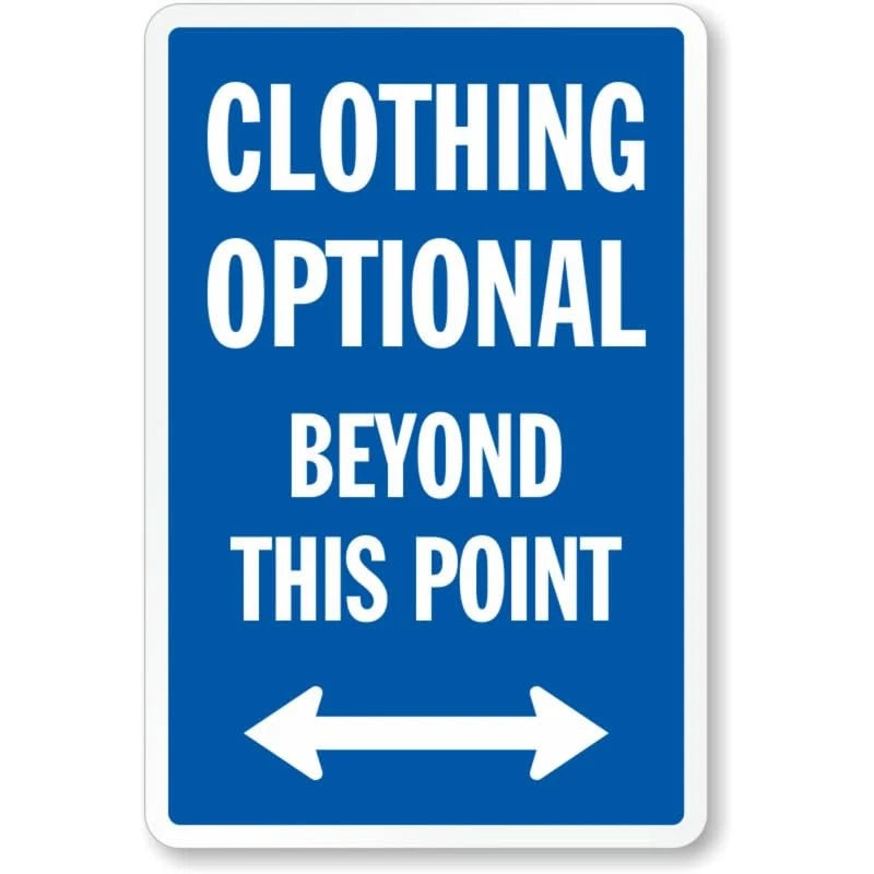 Clothing Optional Beyond Point Aluminum Sign — product artwork