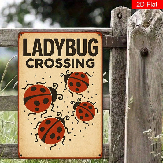 Vintage Ladybug Hanger Distressed Red Black Funny Aluminum Sign — product artwork