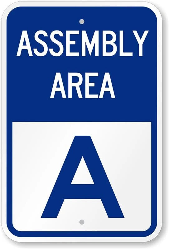 Assembly Area Safety Business Aluminum Sign — product artwork