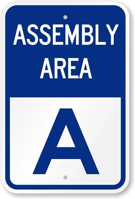 Assembly Area Safety Business Aluminum Sign — product artwork