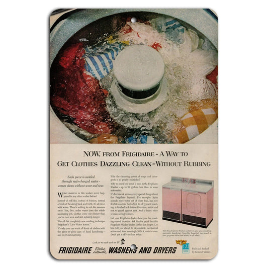 Vintage Frigidaire Retro Laundry Aluminum Sign — product artwork