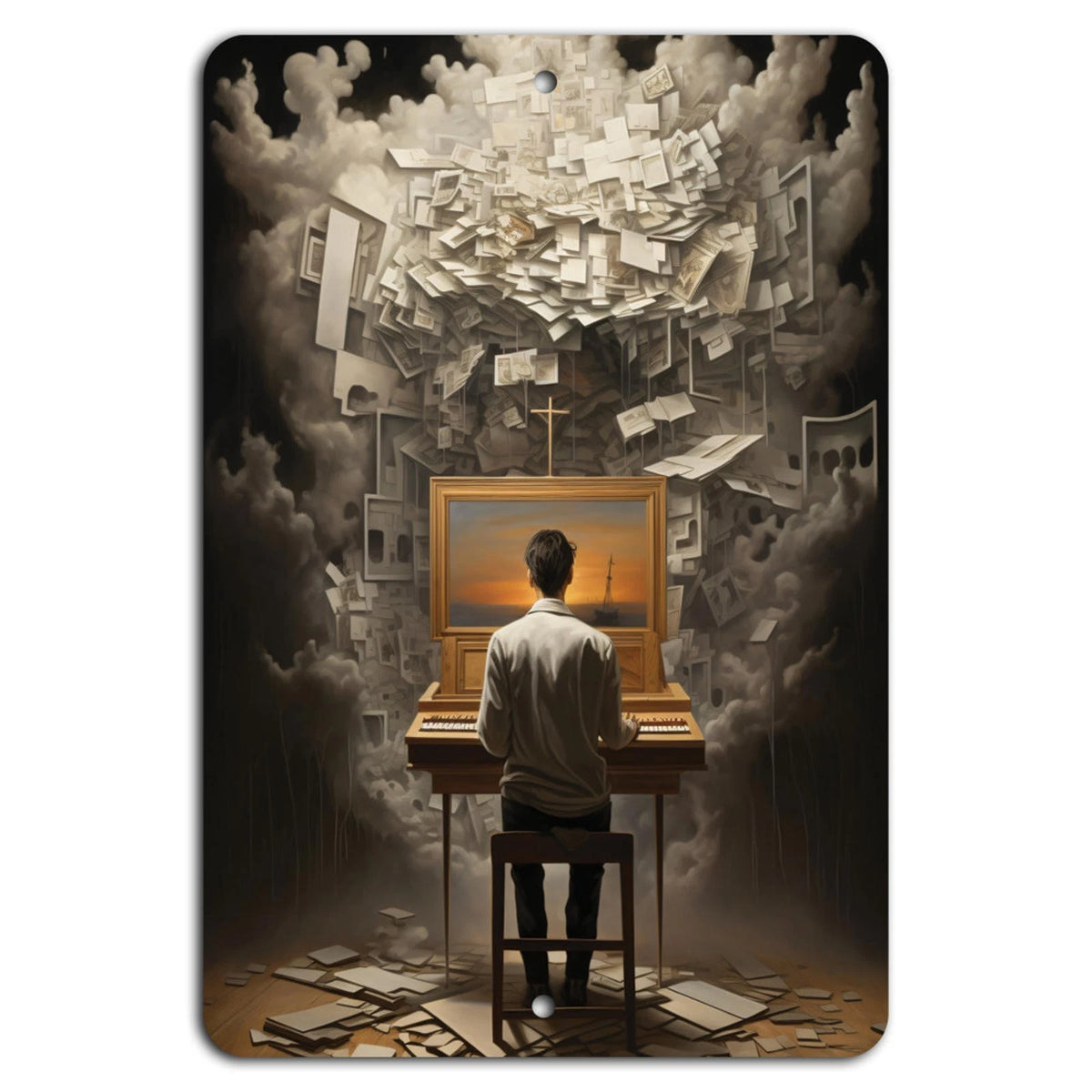 Decorative Melodic Dreams Surreal Escape Art Aluminum Sign — product artwork