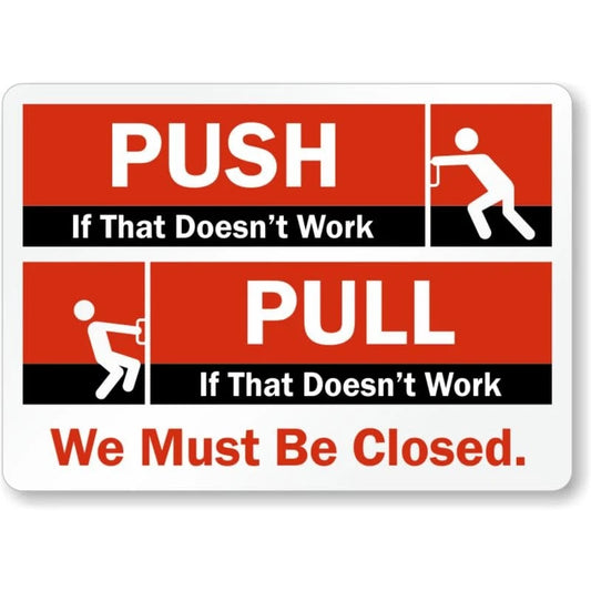 Push and Pull Aluminum Sign — product artwork