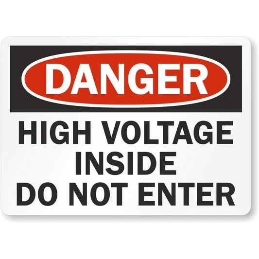 Danger High Voltage Inside Do Not Enter Aluminum Sign — product artwork