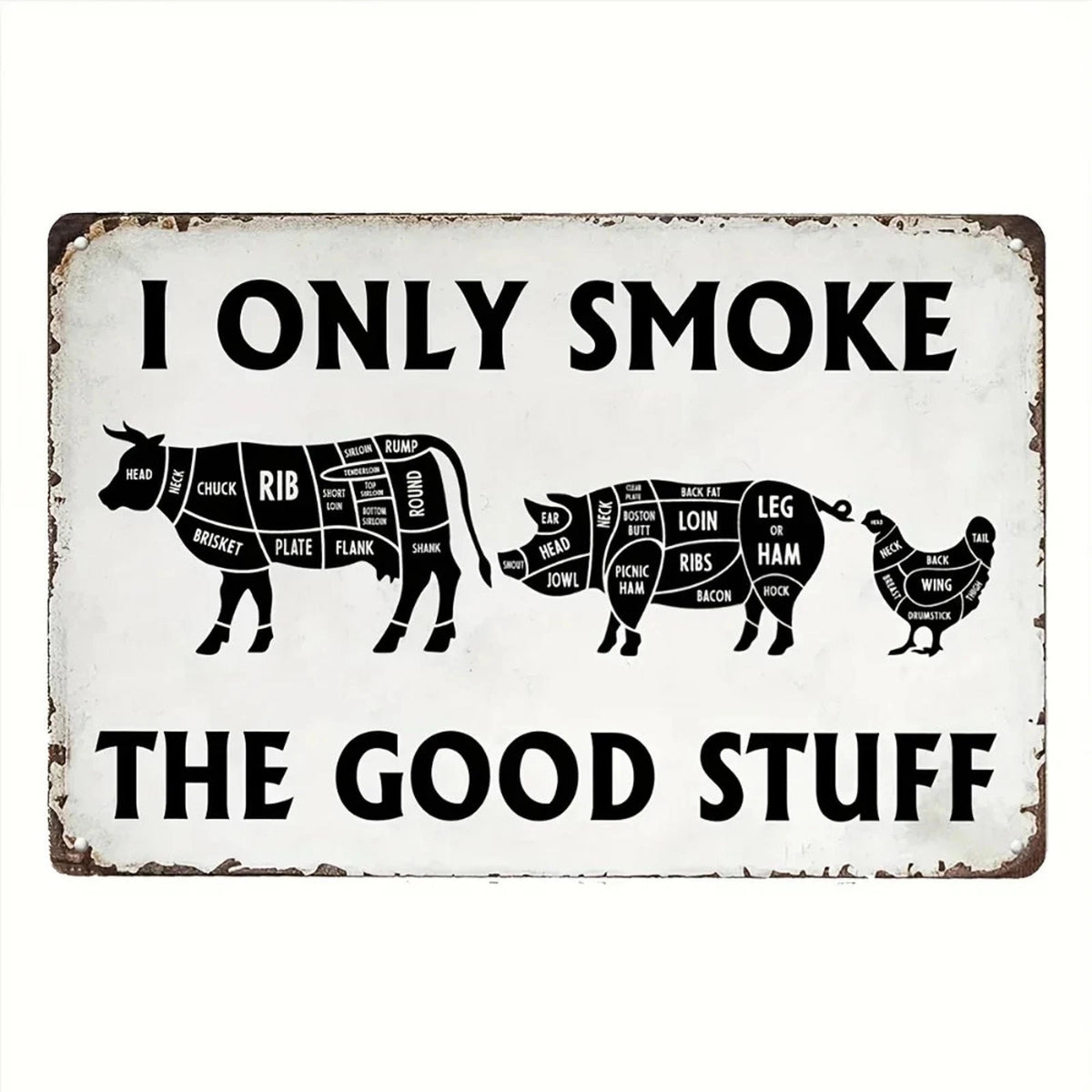 Vintage Funny Smoking Poster Aluminum Sign — product artwork