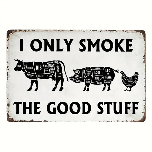 Vintage Funny Smoking Poster Aluminum Sign — product artwork