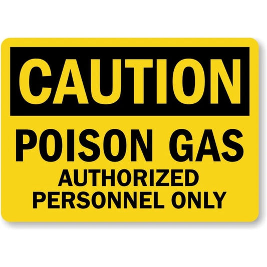 Poison Gas Caution Aluminum Sign — product artwork