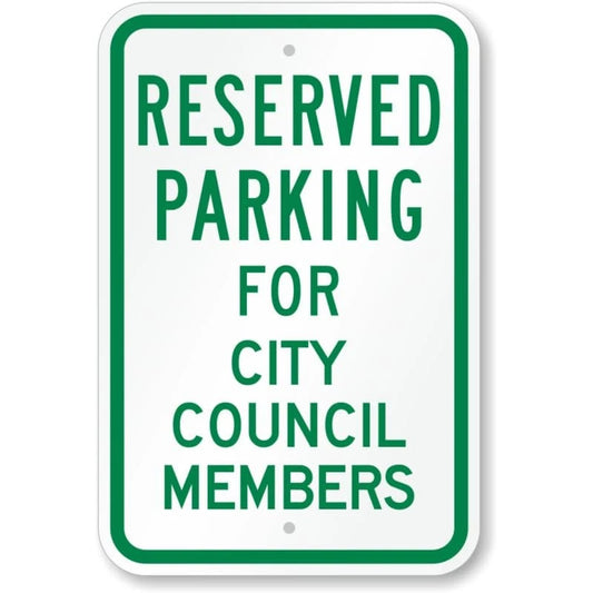 City Council Members Parking Aluminum Sign — product artwork