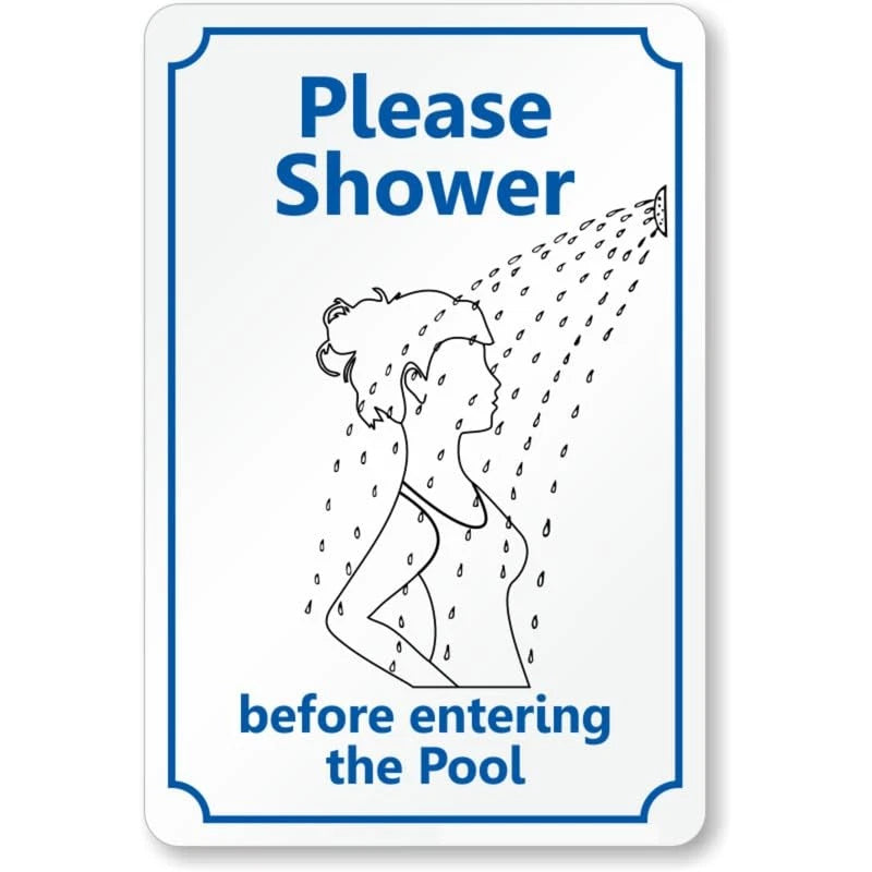 Shower Before Entering the Pool Aluminum Sign — product artwork