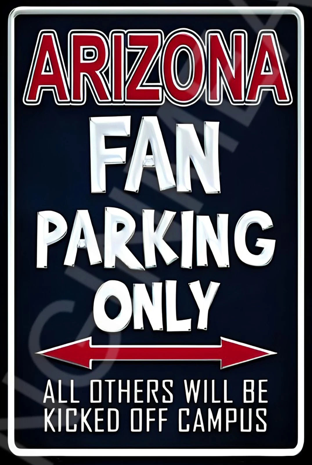 Arizona Fan Parking Only Funny Aluminum Sign — product artwork