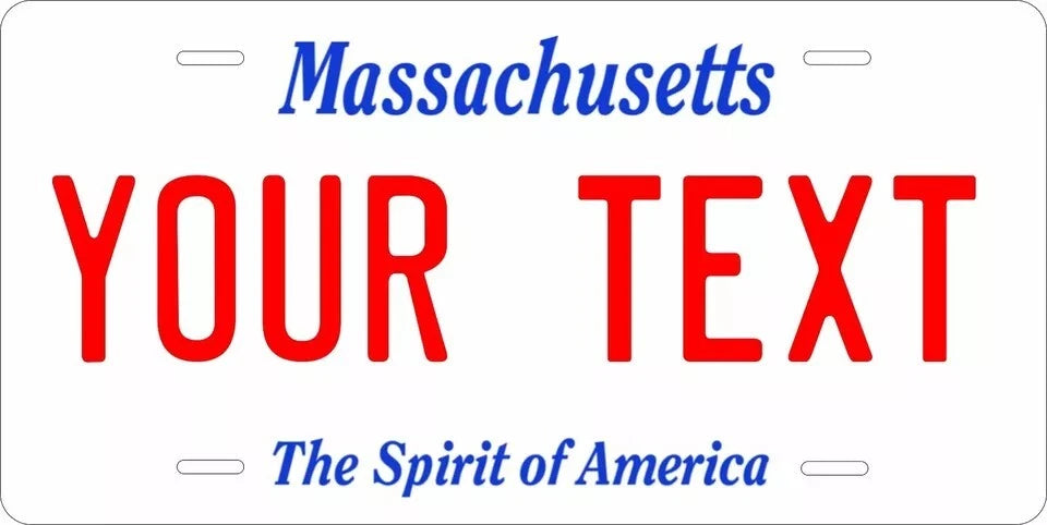 Massachusetts Spirit Personalized Replica License Plate — product artwork