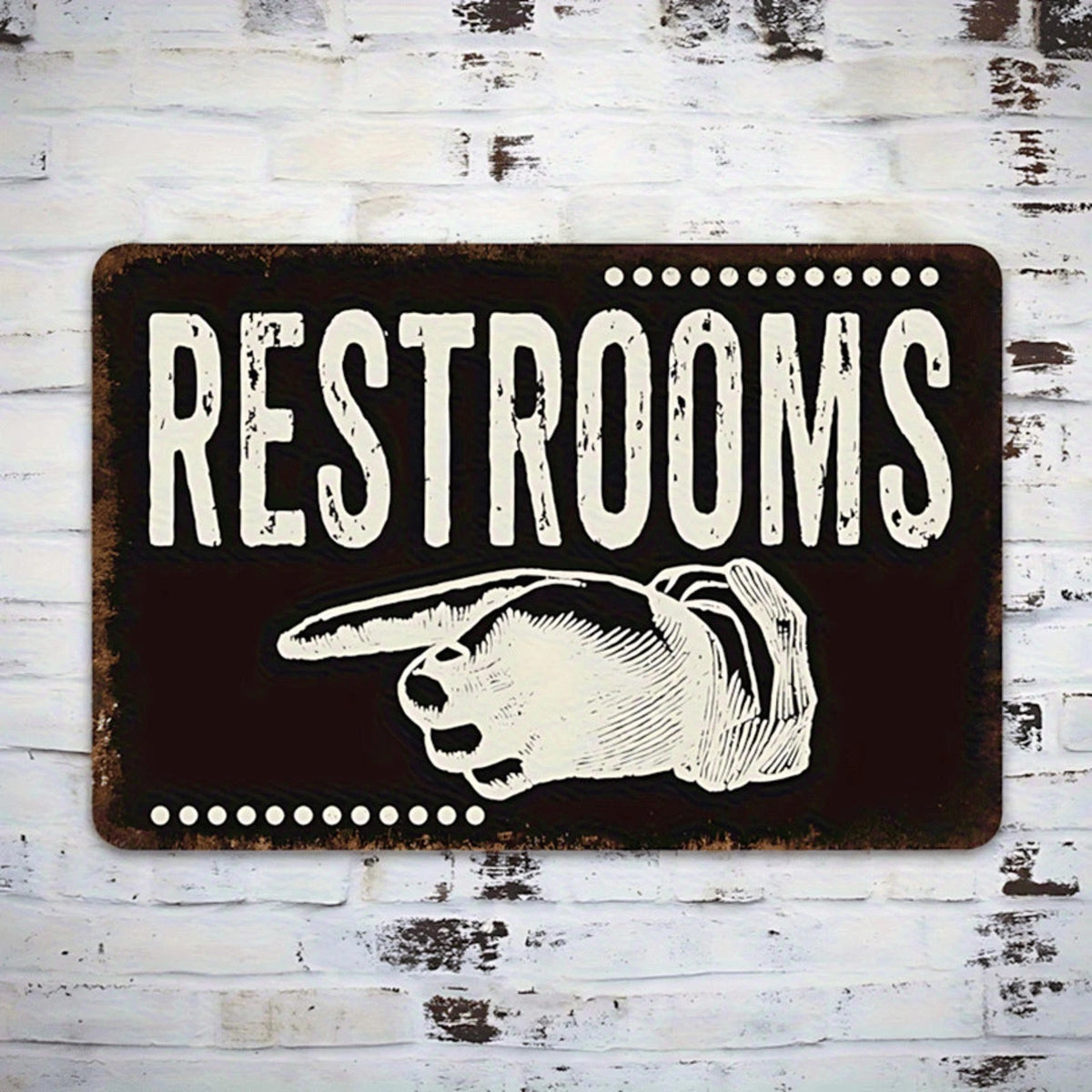 Vintage Restrooms Retro Funny Aluminum Sign — product artwork