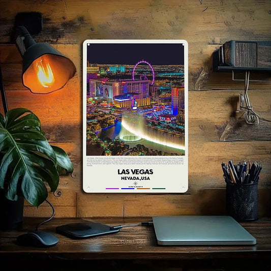 Las Vegas Wall Art Nevada USA Entertainment Aluminum Sign — product artwork