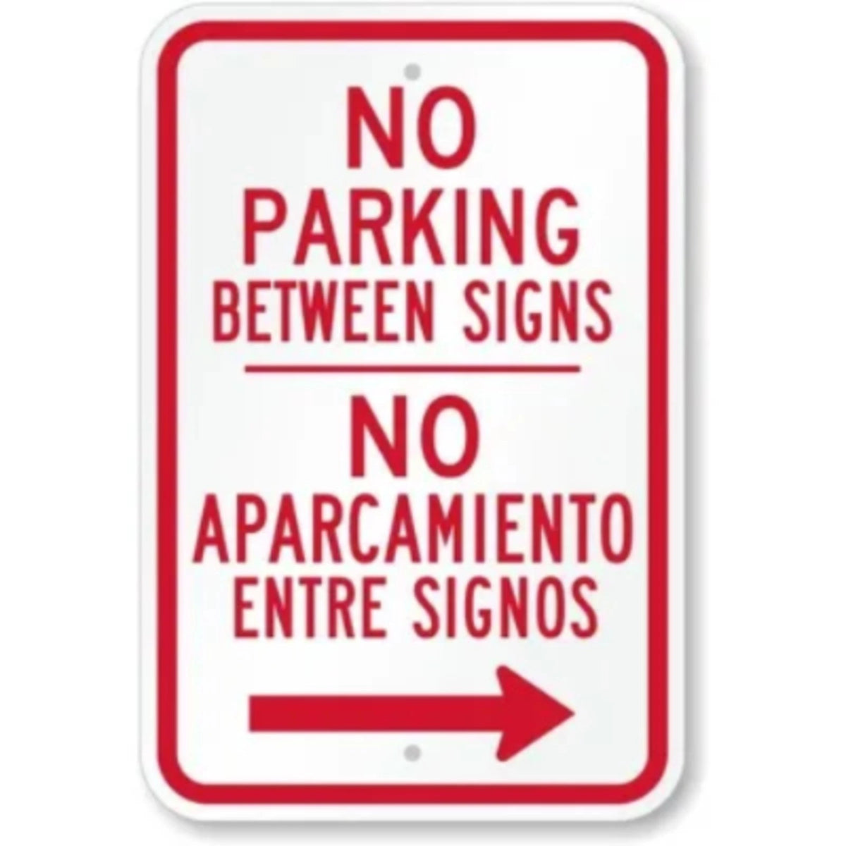 No Parking Between Signs Bilingual Sign — product artwork