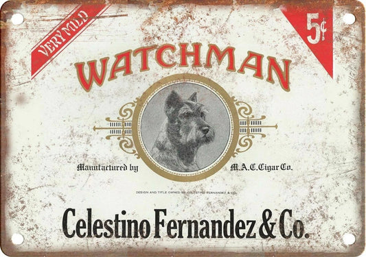 Cigar Box Label Watchman Celestino Reproduction Aluminum Sign — product artwork