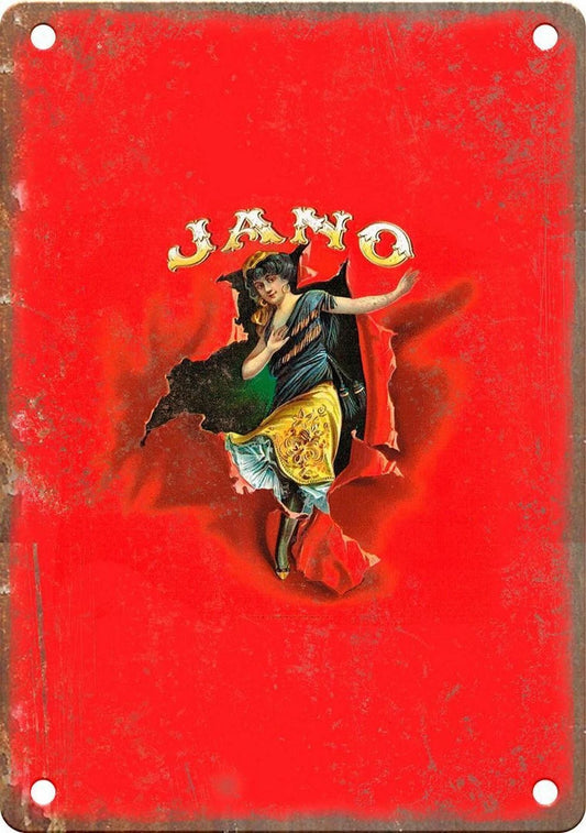 Jano Woman Red Cigar Box Reproduction Aluminum Sign — product artwork
